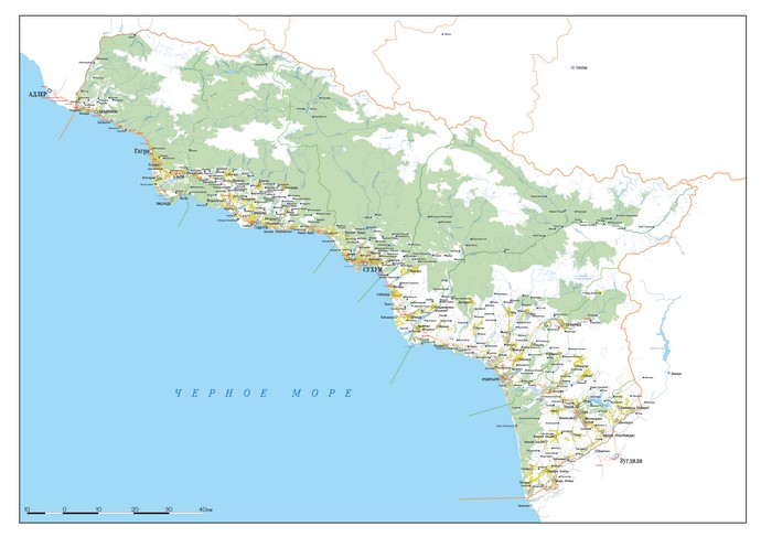 Карта Абхазии 2023 года